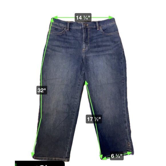 Gloria Vanderbilt Amanda Denim All Around Slimming Effect Cropped Jeans Sz 8 - Picture 5 of 5